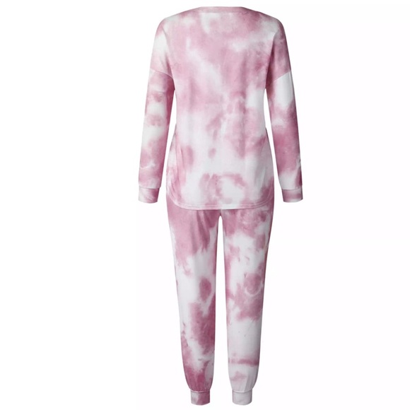 NEW Two Piece Pink Tie Dye Lounge Set - Picture 12 of 12
